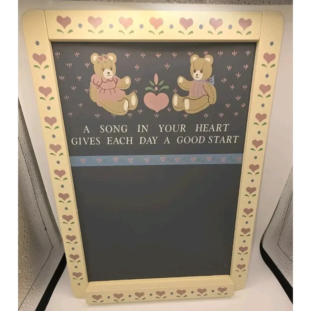 Vintage 1990 House of Lloyd Teddy Bear Chalkboard Cottagecore Farmhouse Lot